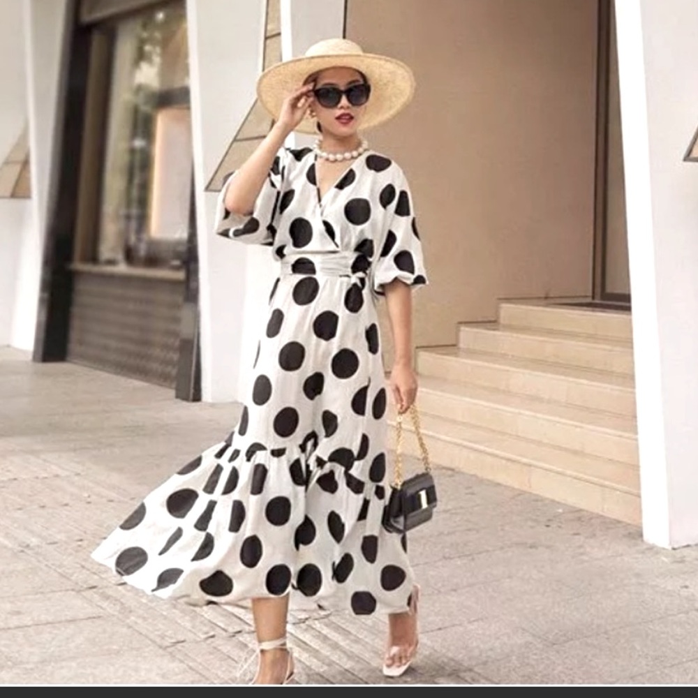 H&M polka dot wrap dress